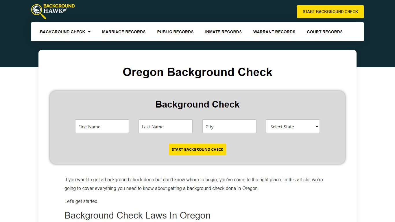 Oregon Background Check